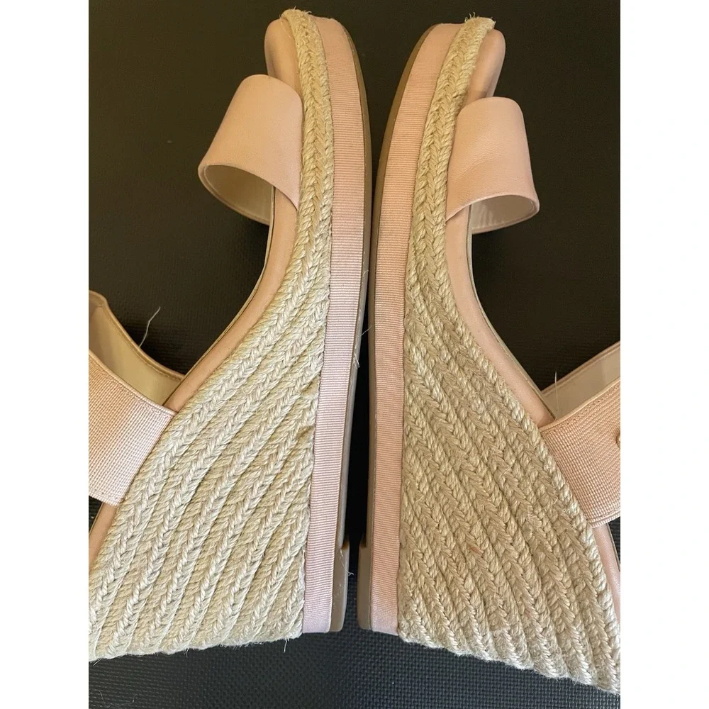 Cole Haan Wedge Espadrille Shoes Womens 8.5 Rose Light Pink Open Toe Sandals